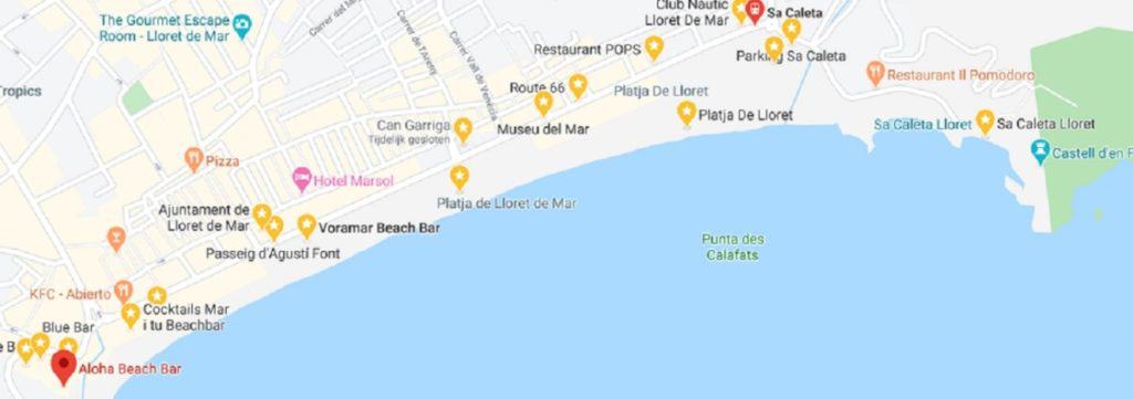 Boulevard of Lloret de Mar - sulla mappa