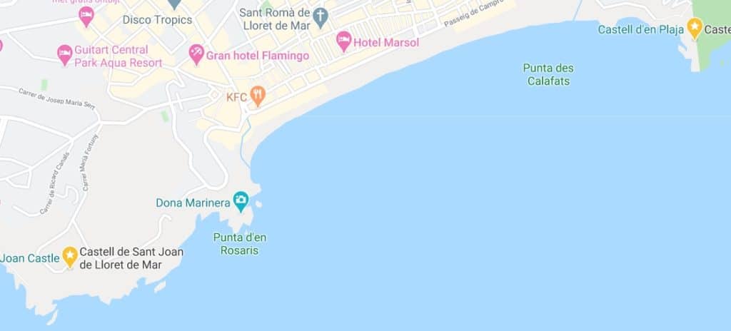 Castello di Lloret de Mar sulla mappa