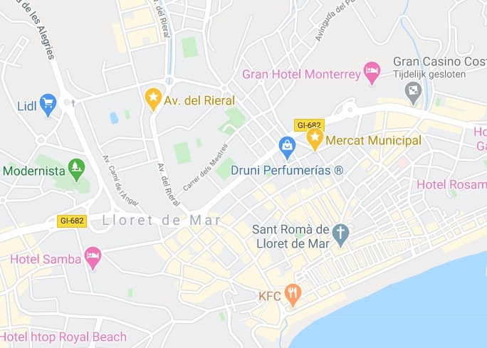 Mercato di Lloret de Mar sulla mappa